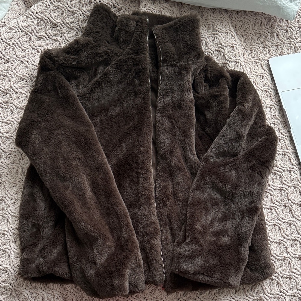 Brown Faux Fur Jacket